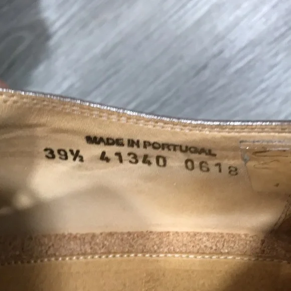 The Office of Angela Scott Ms. Baker Oxfords in Silver Overlay Tan Leather